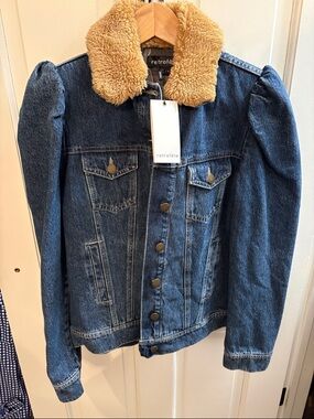 NWT RETROFETE Edna Jacket w/ Shearling Collar Size Small